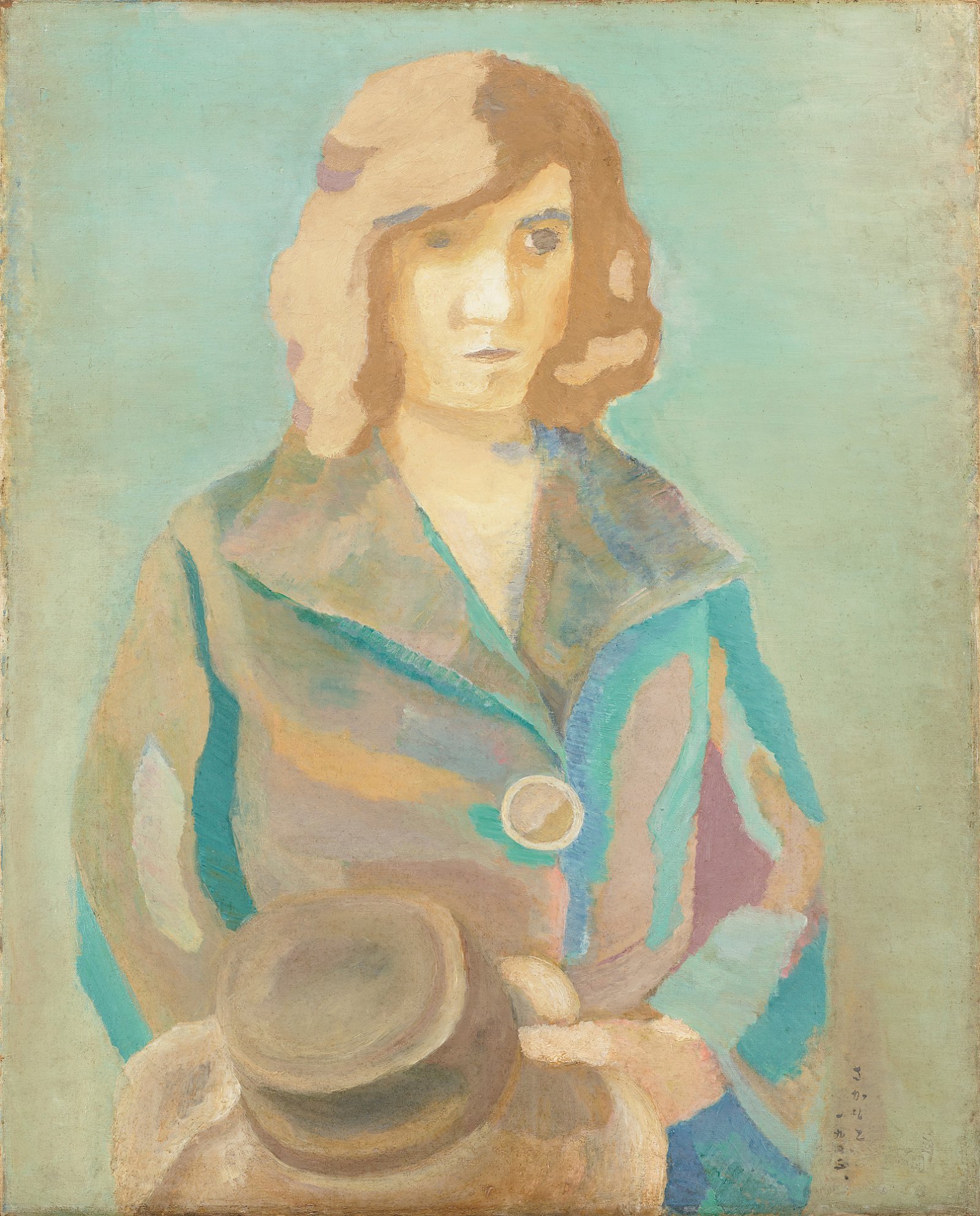 坂本繁二郎《帽子を持てる女》1923年、油彩・カンヴァス.jpg