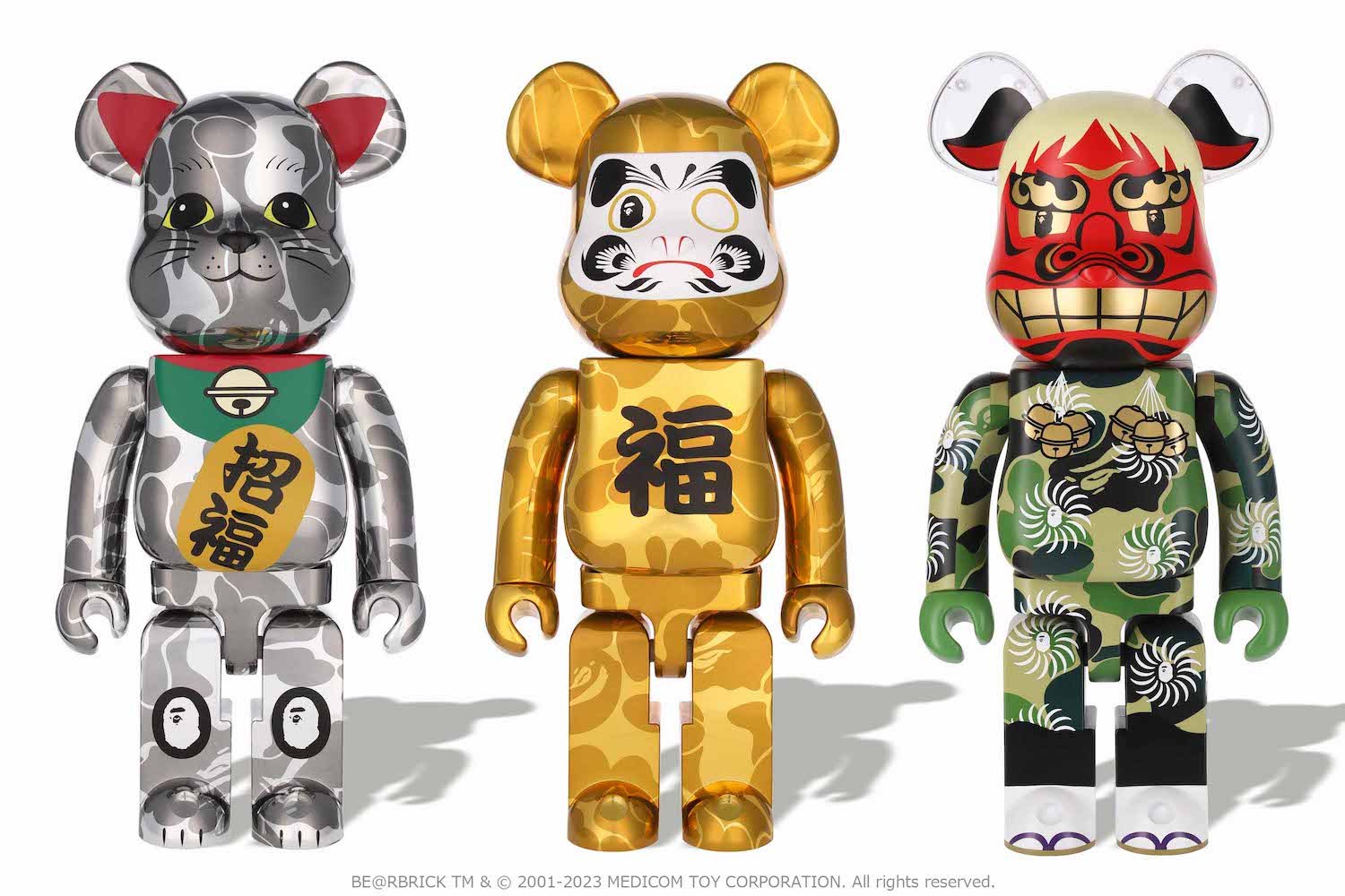 2023 BE@RBRICK BAPE®︎ ベアブリック 招き猫 金銀獅子舞 | nate 